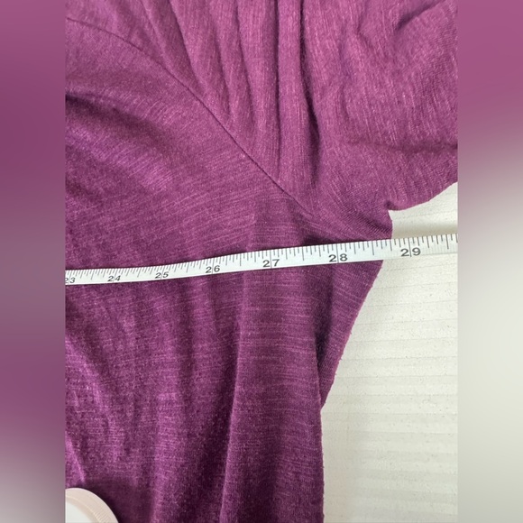 Lane Bryant Purple shimmer Long Sleeve cinched waist peasant Blouse size 18/20 - Picture 5 of 6